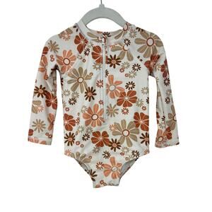 Little Co. Floral Long Sleeve One Piece Swimsuit - 18 Months